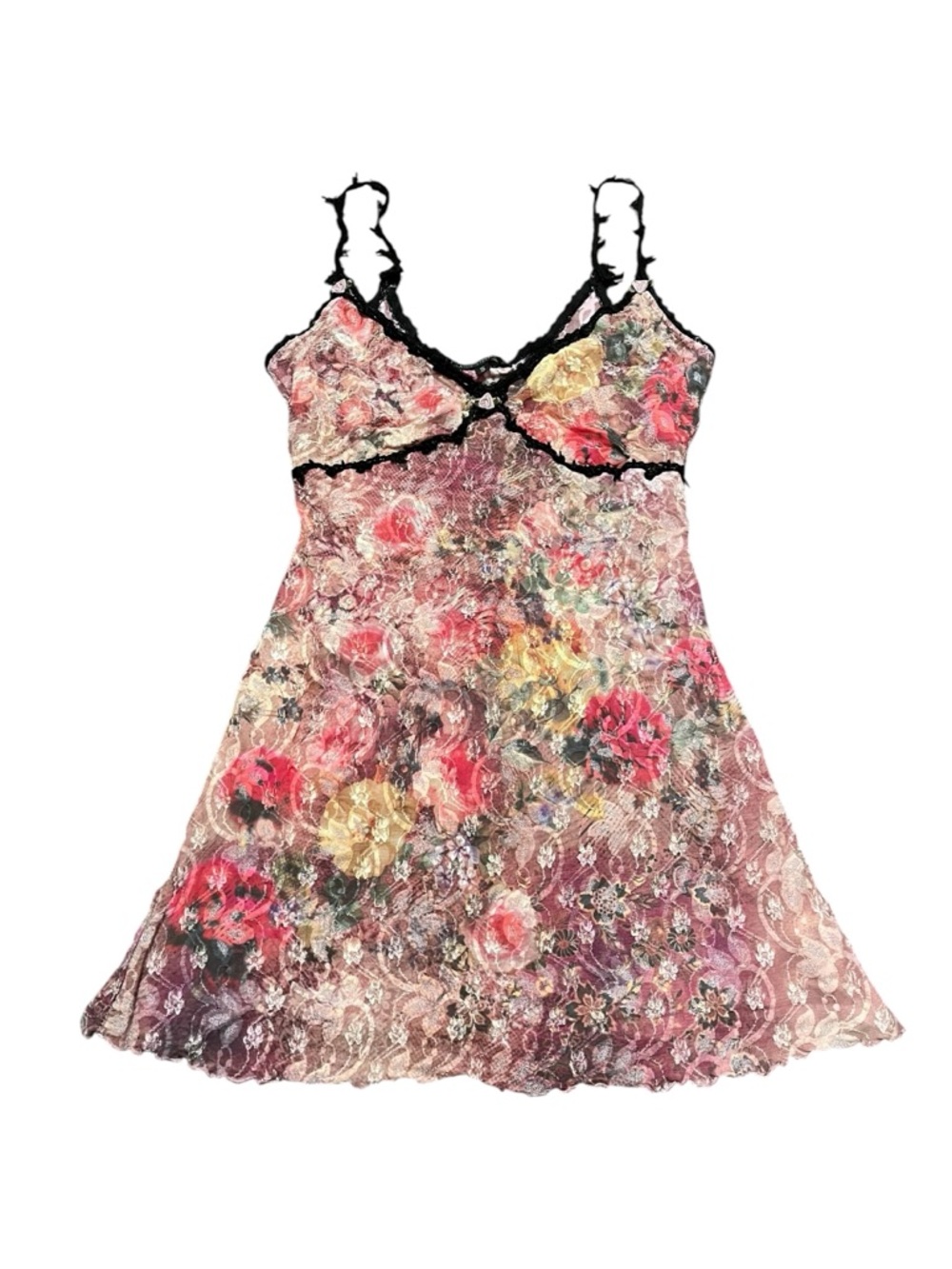 Vintage Claire Pettibone Floral Mini Slip Dress